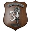 CREST IN METALLO SMALTATO BASE LEGNO 22,5X17,5CM 3 REGGIMENTO GUASTATORI