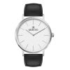 OROLOGIO DA POLSO IN METALLO CINTURINO SIMILPELLE NERO CASSA BIANCA
