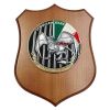 CREST IN METALLO SMALTATO BASE LEGNO 22,5X17,5CM SCUOLA MILITARE TEULIE'
