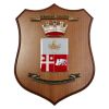 CREST IN METALLO SMALTATO BASE LEGNO 22,5X17,5CM SERIMANT TREVISO