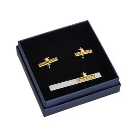 SET GEMELLI E FERMACRAVATTA LOGO EI