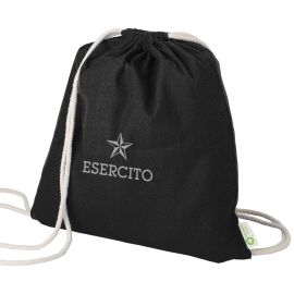 ZAINO A SACCA NERO IN COTONE RICICLATO