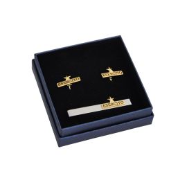 SET GEMELLI E FERMACRAVATTA LOGO EI