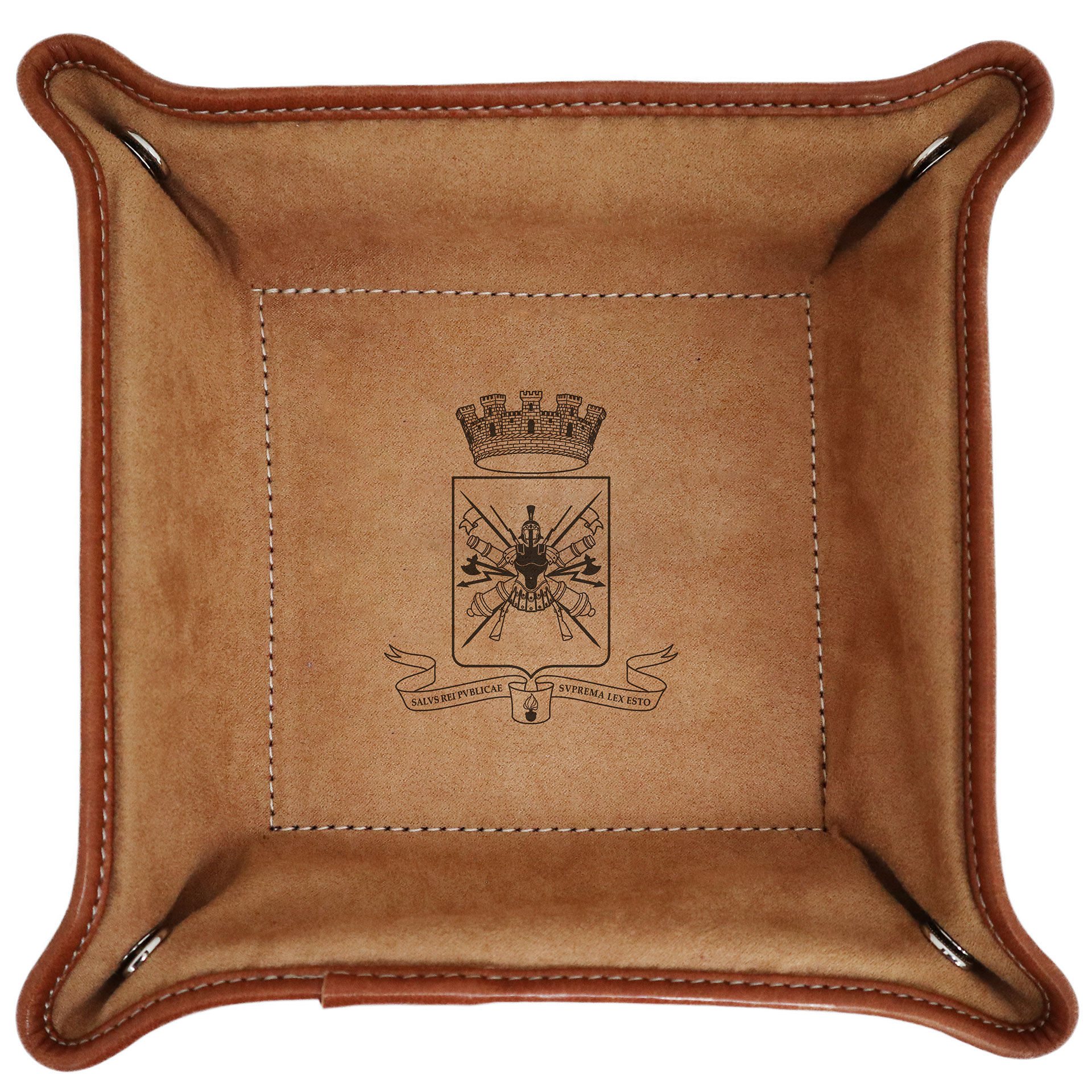 VUOTATASCHE IN PELLE MARRONE ARALDICO